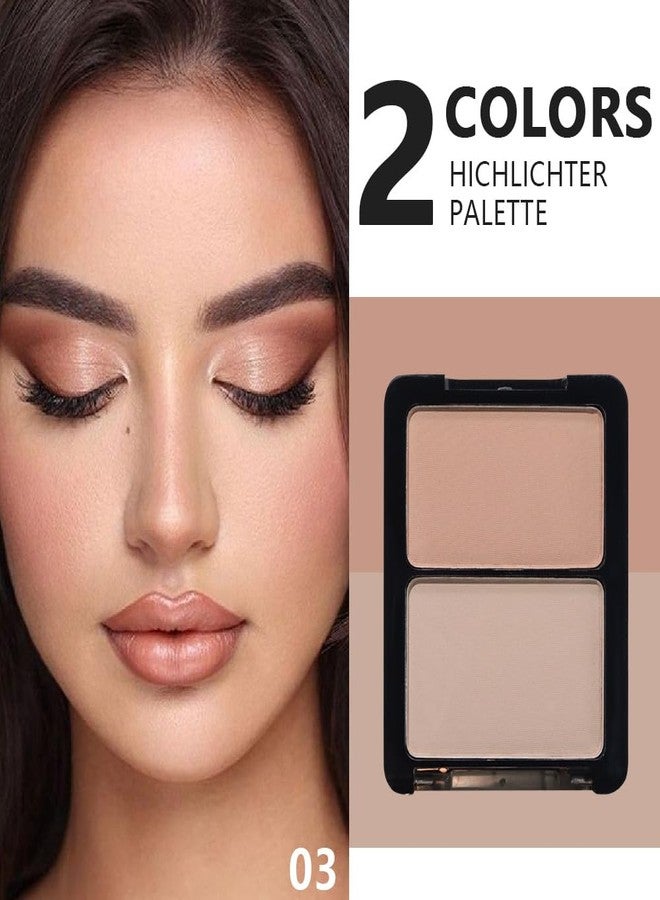 HHLTOH 3 in 1 Sculpting Powder Palette for Old Women – Highlight, Contour, Nose Shadow & Eyeshadow Base – Buildable Matte Face Powder for Setting, Enhancing & Natural Finish (03# Beige & Light Brown) - Image 3
